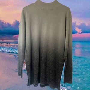 Blue Morgan sweater sparkly ombré silver grey glitter fall winter knitted top